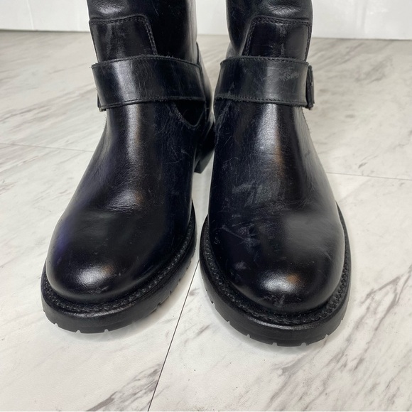 New! Frye Natalie Engineer Black Short Leather Boot 5 1/2 - Picture 8 of 13